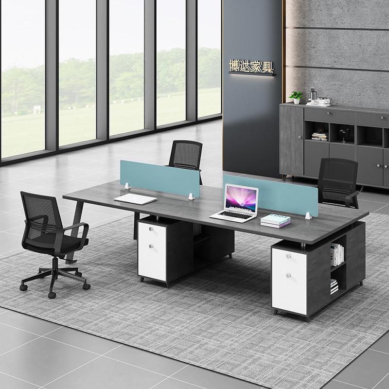 Staff desk chair combination minimalist modern office holder station 2 4 6 people with computer desk office furniture