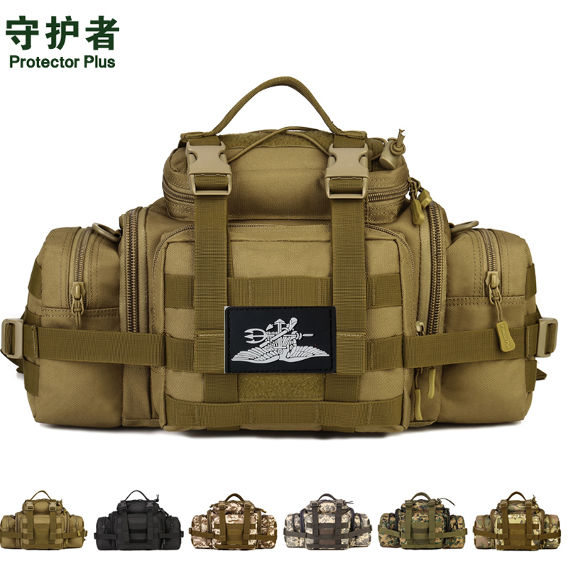 Outdoor fanny pack Men's large capacity tactical bag SLR camera bag Sports shoulder crossbody slingshot bag Waterproof Luya bag