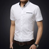 Летняя белая трендовая рубашка, облегающий крой, короткий рукав, в корейском стиле