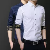 Весенняя рубашка, белый трендовый универсальный классический костюм, тренд сезона, облегающий крой, в корейском стиле