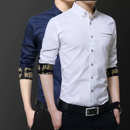 Весенняя рубашка, белый трендовый универсальный классический костюм, тренд сезона, облегающий крой, в корейском стиле