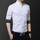 Весенняя рубашка, белый трендовый универсальный классический костюм, тренд сезона, облегающий крой, в корейском стиле