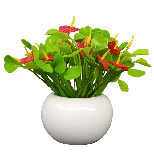 Симуляция цветочные пластиковые фальшивые цветочные керамические зеленые растения