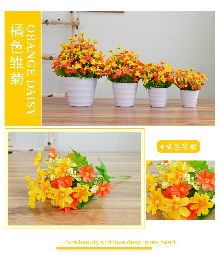 Hoa giả mô phỏng cắm hoa hoa nhựa hoa đặt phòng khách nhà trang trí nội thất nhà máy trang trí chậu - Hoa nhân tạo / Cây / Trái cây cây giả decor