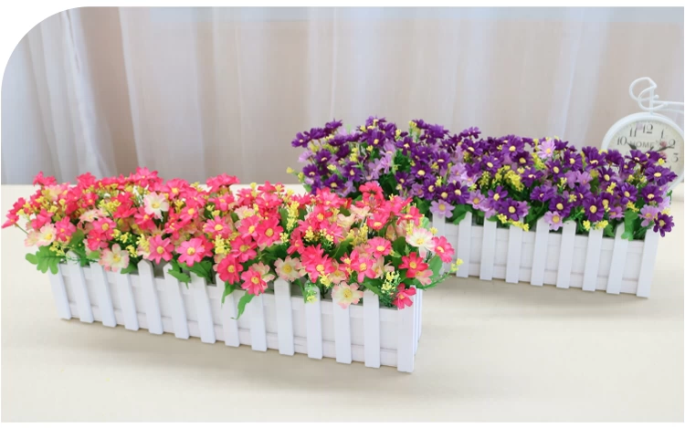 Hoa giả chậu trang trí hàng rào hoa chậu hoa nhân tạo đặt phòng khách kỳ nghỉ trang trí bọc nhựa hoa - Hoa nhân tạo / Cây / Trái cây