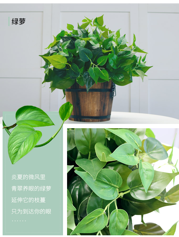 Cây mô phỏng hoa hồng xanh lá cây Ba Tư lá nhựa hoa chậu cây trang trí nội thất trang trí giả cây xanh trang trí - Hoa nhân tạo / Cây / Trái cây hoa giả đẹp