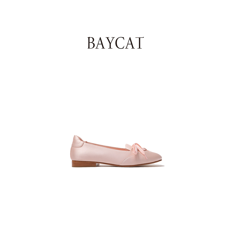 Baycat Zaroiah Series Low-Heeled Women's British Designer Brand Silk Strap Ballet Shoes