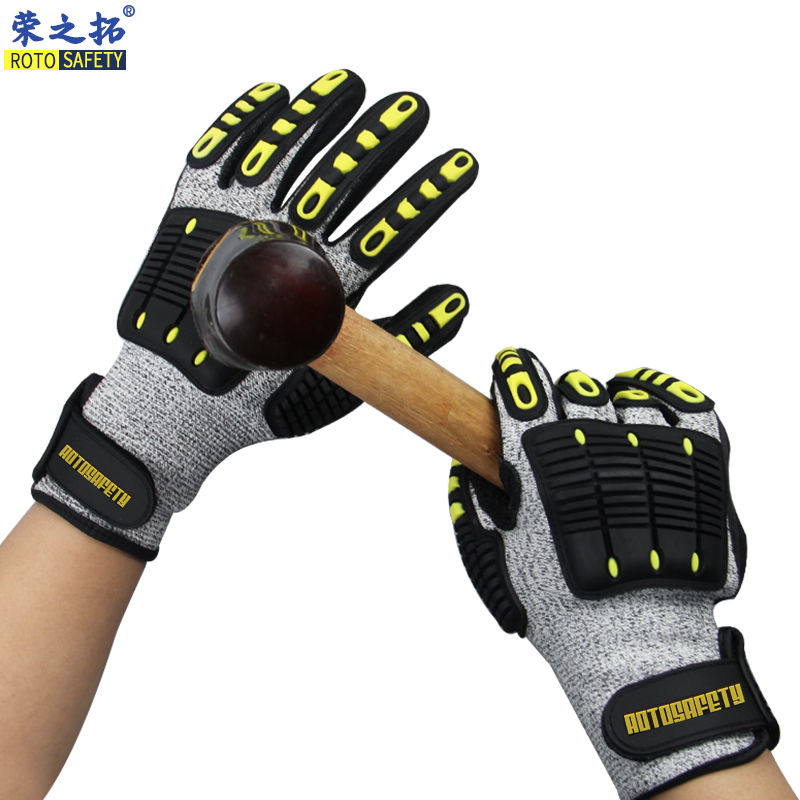 Rescue emergency glove anti-smash anti-smash and shock absorbing and anti-extrusion 5-level anti-cutting and stab-proof grinding pile machine oil field