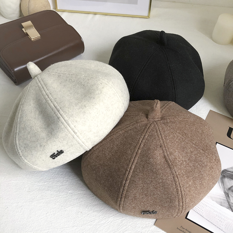 Beret hat female autumn winter new style octagonal painter hat leisure joker newsboy hat retro British hat