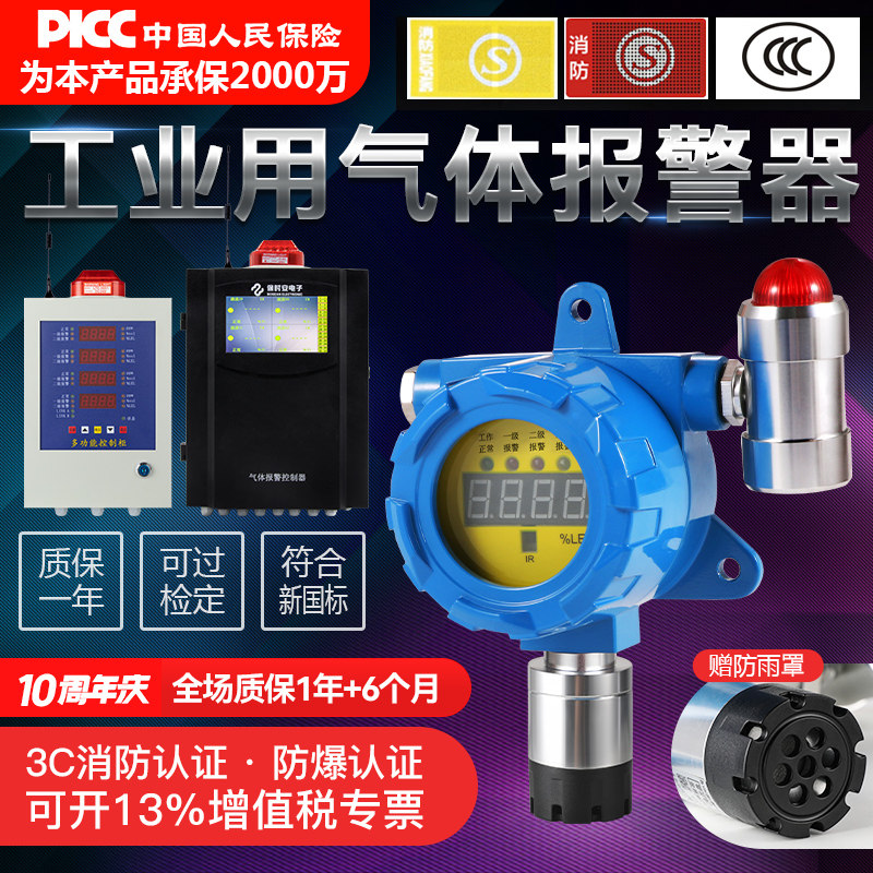 Industrial combustible gas alarm Toxic gas detector paint oxygen hydrogen monoxide detector