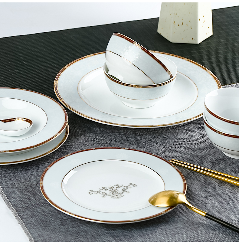TaoXiChuan key-2 luxury light dishes suit household jingdezhen ceramic tableware European dishes up phnom penh anaglyph contracted combination