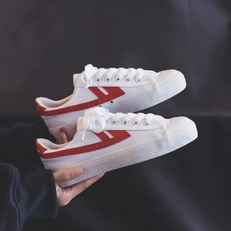 Huli women's shoes canvas shoes in spring 2021 new small white shoes Korean students plate shoes tide shoes Gong Junyi same style