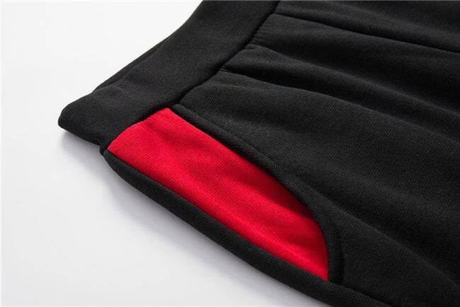 Dames patchwork sport hoodie en short set voor casual_voghion.com