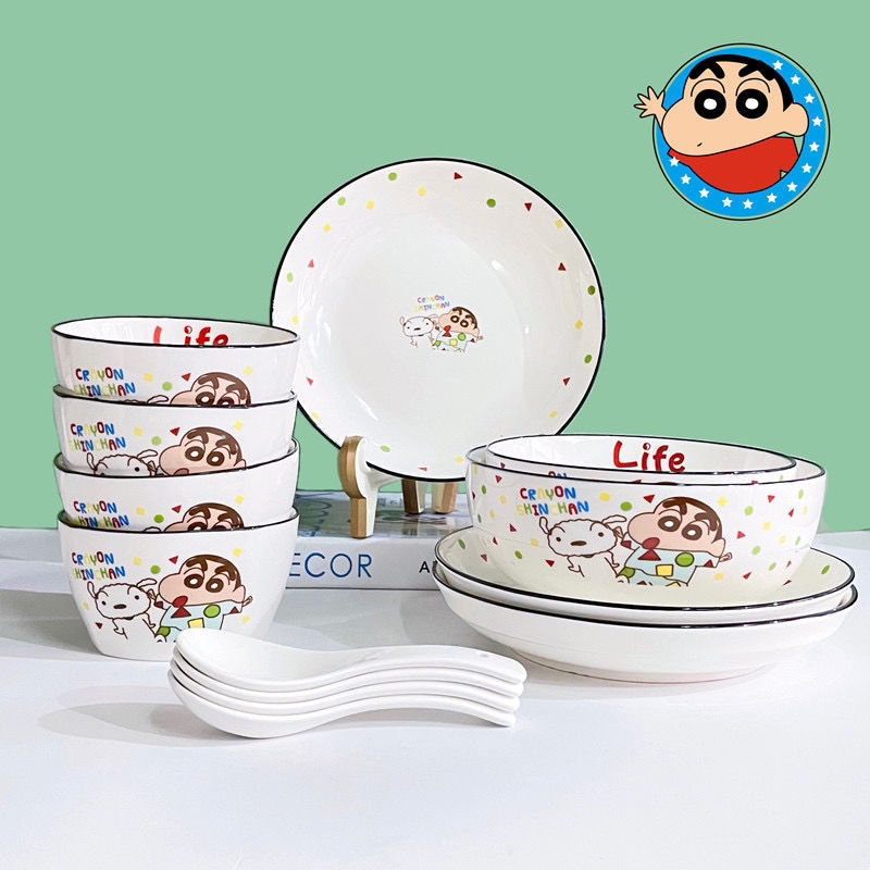 Crayon Shin-Chan Tableware Series Gift Bowl for Home Use 2023 New Model, Particularly Beautiful and Cute Cartoon Rice Bowl