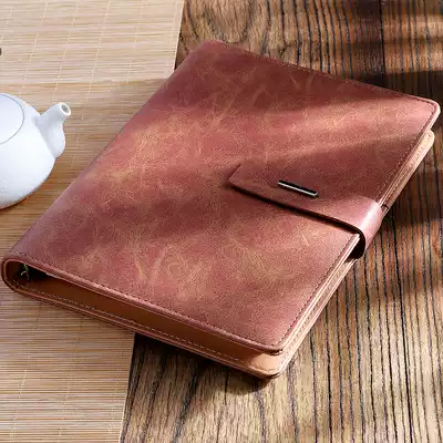 Loose-leaf notebook stationery removable buckle notebook Loose-leaf notebook Business notepad Office supplies work meeting minutes diary Simple custom-made printable cover logo