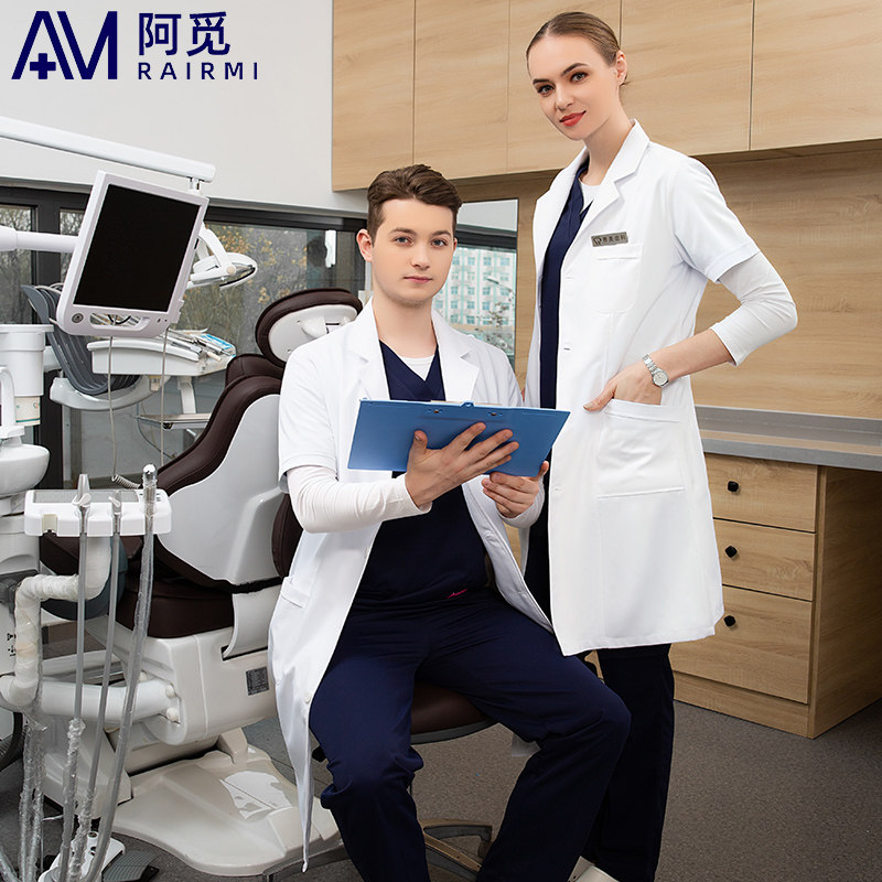 High End White Coat Long Sleeve Doctor Clothes Men And Women Beauty Salon Dentistry Oral Shapers Short Sleeve Workwear Experimental Suit