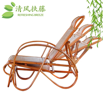 Rattan chair folding chair home office balcony leisure nap nap sleeping chair old man real rattan recliner rocking chair special offer