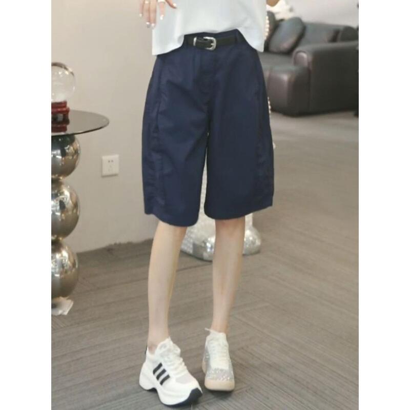European Style Casual Five-Point Bloomers for Women, 2026 Summer New Versatile Fashion Slimming Cargo Shorts