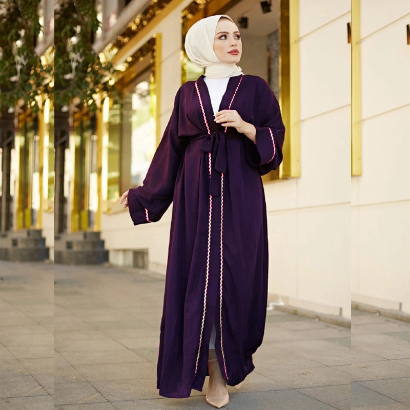 Малайский западная азия дубай ветер одежда халат кардиган Open Abaky Women Kimono Caftan 