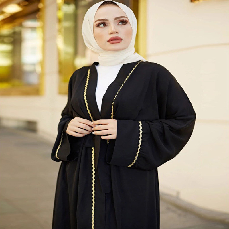 Малайский западная азия дубай ветер одежда халат кардиган Open Abaky Women Kimono Caftan 