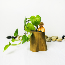 Min Juku Handmade Home New Chinese Meditation Tree Pile Flower Arrangement Small Vase Green Lori Water Pefloral Dried Flower Decoration Pendulum