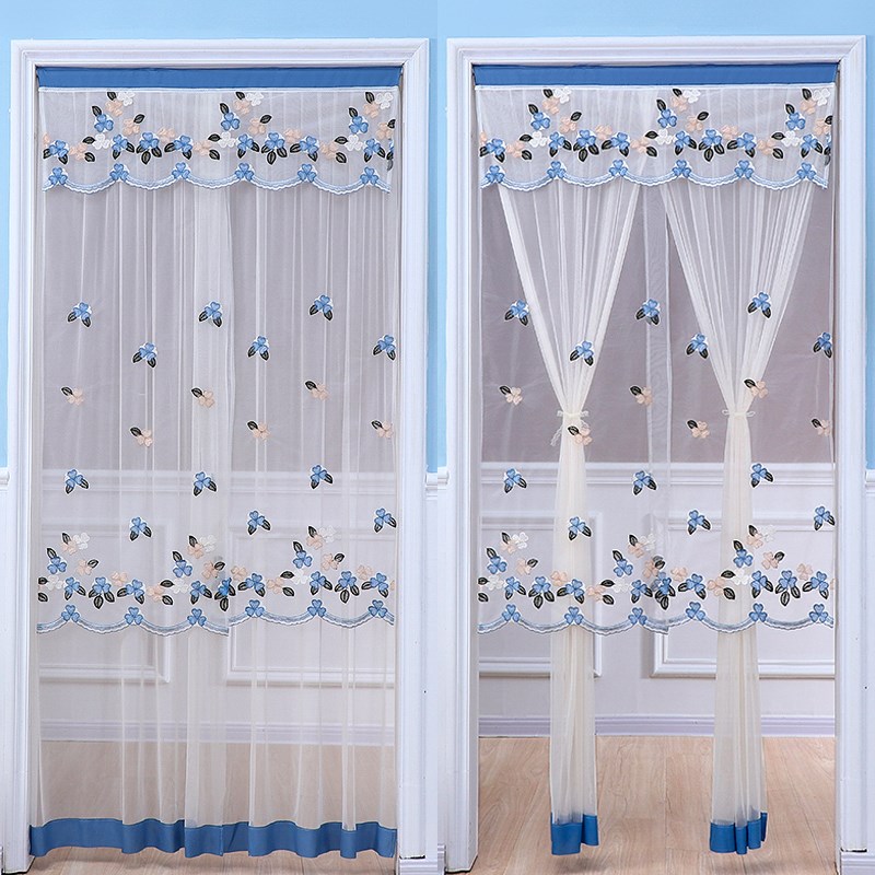 Self-adhesive balcony curtain anti-mosquito decorative mesh mesh door curtain gauze white gauze light-transmitting punch-free partition lace summer
