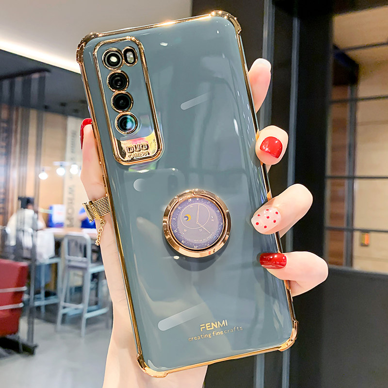 Huawei nova7pro mobile phone protective case luxury nova7 ring bracket electroplating n7se lens all-inclusive silicone anti-fall net red fashion creative suitable for novo7p protective case female new