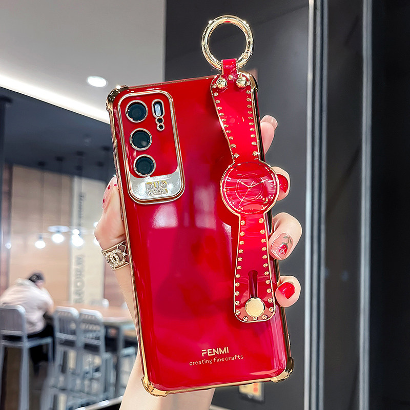 Huawei p40 mobile phone protection shell wrist bracket p40pro protective sleeve goddess luxurious plating p40pro ten soft idea 2021 new wave card p40p silicone air bag full package anti-fall