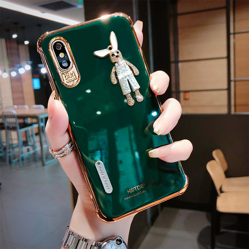 Apple x mobile phone protective shell luxury electroplating edge female models xs protective cover net celebrity fairy transphony all-inclusive airbag anti-fall xr rhinestone light luxury max silicone cartoon cute rabbit iphonex