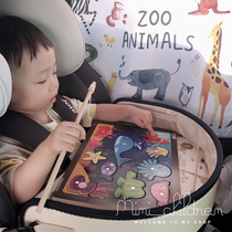 South Korea ins car baby safety seat tray children waterproof stroller dinner tray baby small table board storage table