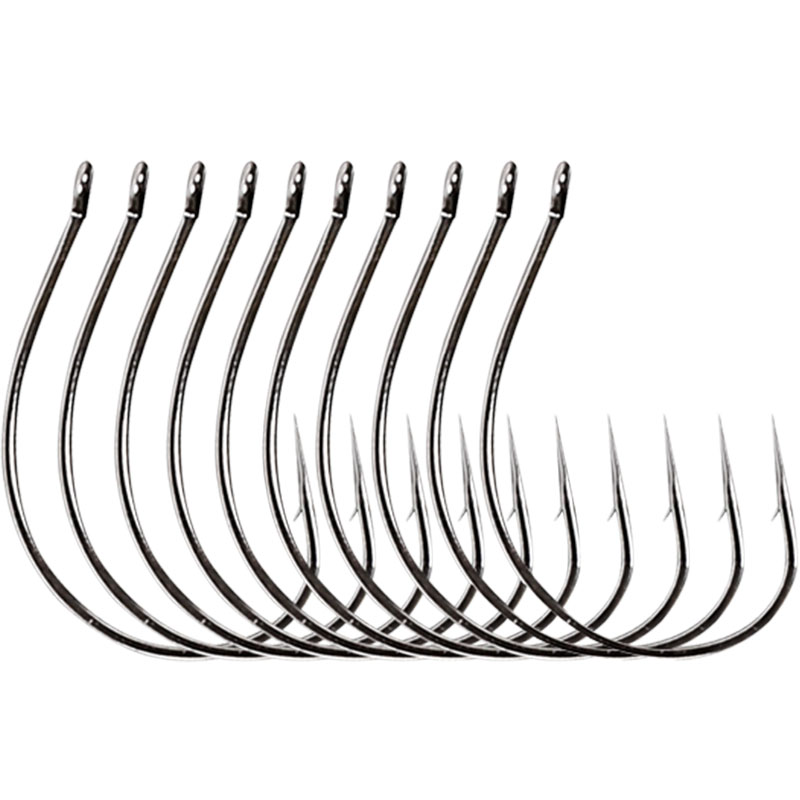 Fishing House WACKY Black Nickel Hook Inverted Hook No. 1 No. 2 No. 10 Luya Fish Hook With Barb Soft Worm Soft Bait Hook