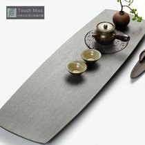 Touch Miss natural black gold stone tea tray large simple stone tea table Japanese modern tea tray