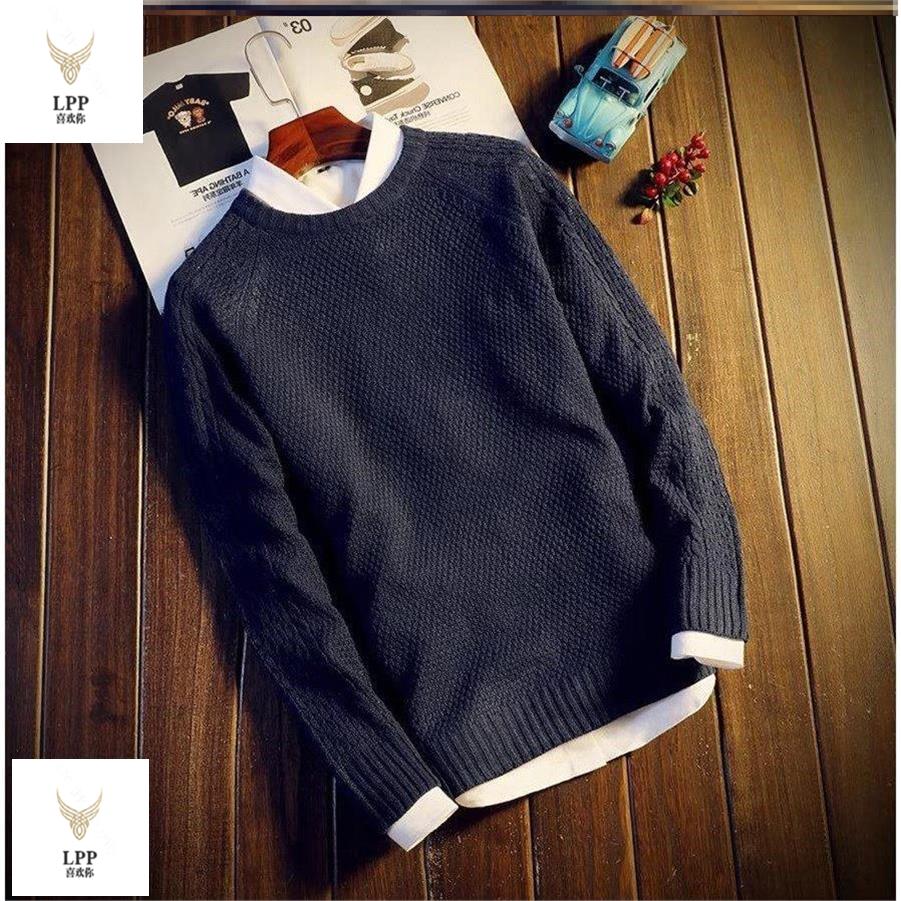 Sweater sweater men men's men's round neck sweater sweater pullover lazy men's sweater male ins Hong Kong wind students