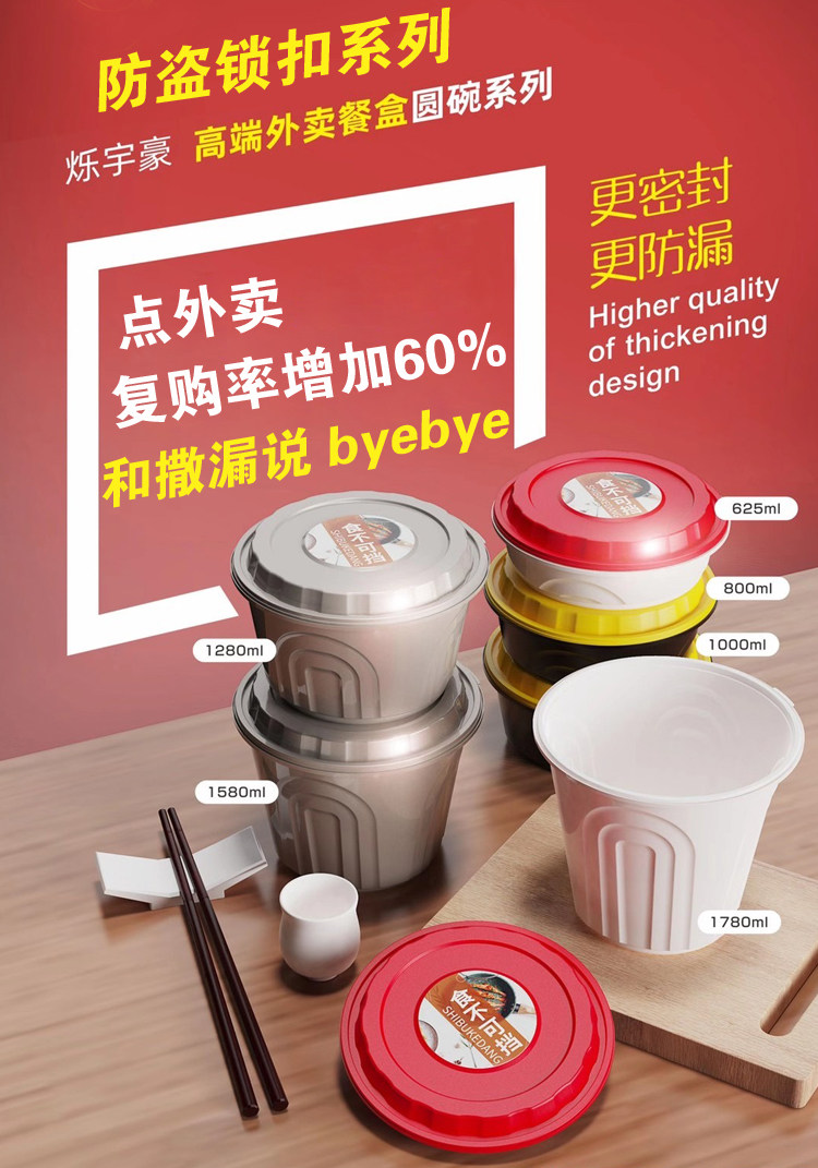 Круглый противоугонные замки с застежкой Анти -ликаж одноразовые Коробка для ланча печать снаружи направлен на борьбу пакет коробка толстая Клад пряный Сжигать чашу 