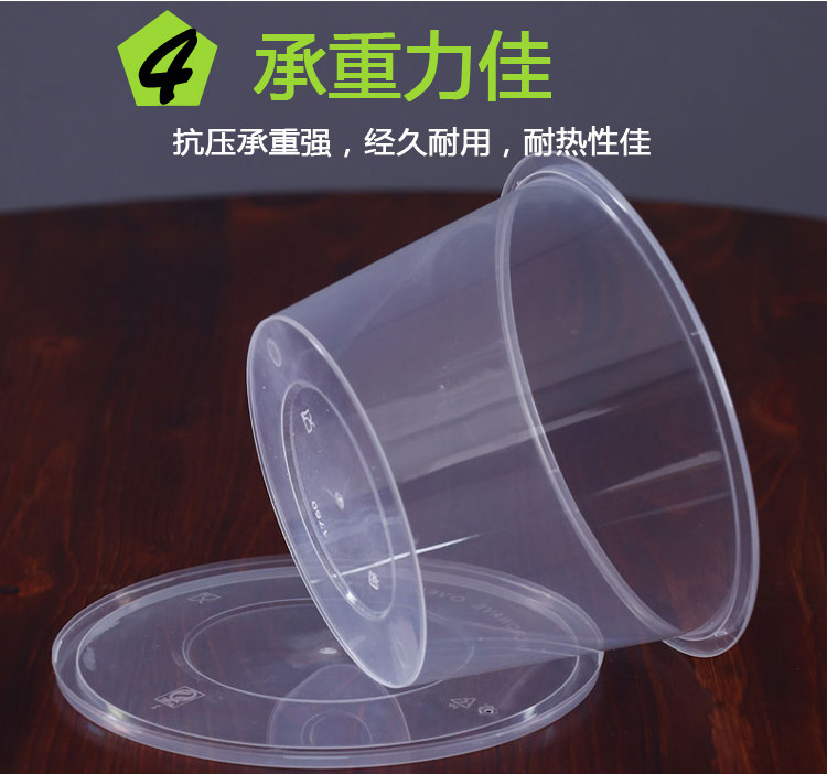 Одноразовые Коробка для ланча круглый 1250/1500/1750/2000ml пластик Вывод быстрого питания легко тюк коробка для завтрака 