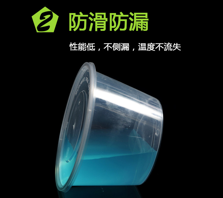 Одноразовые Коробка для ланча круглый 1250/1500/1750/2000ml пластик Вывод быстрого питания легко тюк коробка для завтрака 