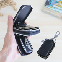 Cow Leather Double Zipper Car Key Bag Universal Mens Real Leather Home Multifunction Lock Spoon Bag Brief practical