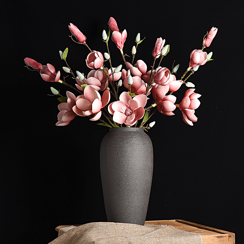 Simulation Jade Orchid Fake Flowers Furnishing Home Living Room Swing for Spring Festival Flowers Flower Spring Festival Decorative Flower TV Cabinet Dry Bouquet-Taobao