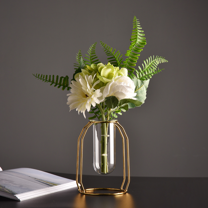 ins Nordic iron art test tube glass transparent flower arrangement vase creative living room table hydroponic table decoration hem