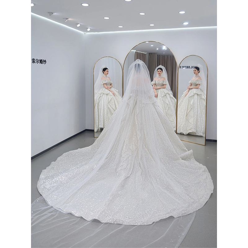 One -shoulder wedding dress, bride 2024 new main yarn small man heavy worker wedding retro court wind high -end large size girl One -shoulder wedding dress, bride 2024 new main yarn small man heavy worker wedding retro court wind high -end large size girl