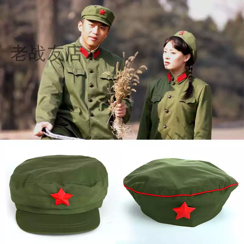 正品65式解放帽65式军干服帽子的确良制式呢子帽子芳华同款绿帽子-淘宝