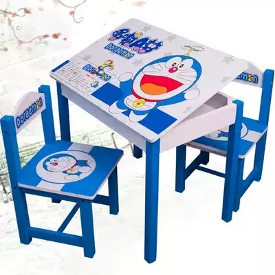 Children's table chair set baby learning desk kindergarten table and chair solid wood small desk cartoon desk desk chair