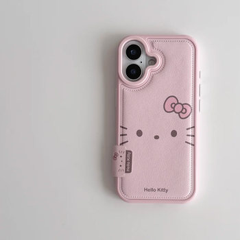 Ins pink kitty cat expression suitable for apple 16promax mobile phone case iphone15 cartoon 14promax cute 13 japanese and korean 12 creative 16 female 17promax large hole skin pattern airbag 11