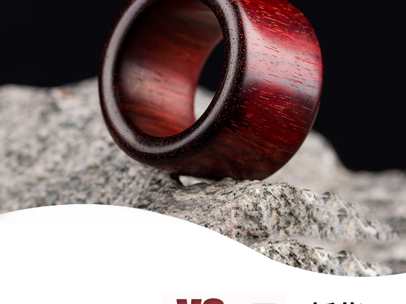 Bague homme       en Palissandre Huanghuali - Ref 3087169 Image 9