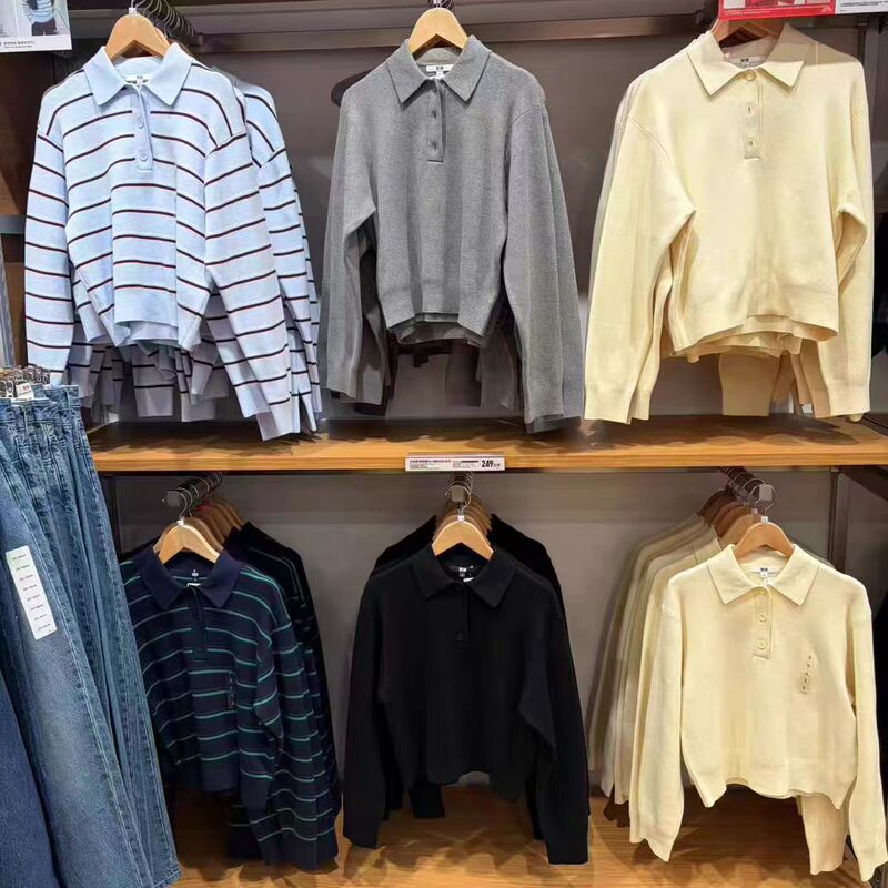Women's Smooth Cotton Polo Collar Knitwear/Sweater 2026 Spring and Summer New Style 482971 484503