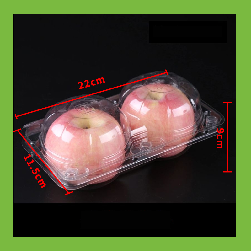 100 fruit packing box disposable transparent fruit and vegetable box apple packing box 2 tablets 2D