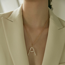 pn necklace female light luxury niche brand temperament choker fairy cold wind accessories A pendant Pearl ins choker