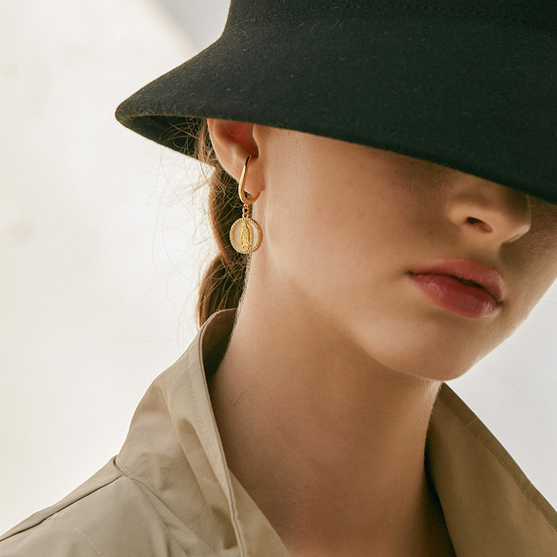 pn ear clip type without ear-acupuncture-style pure silver female retro ear decoration without pain and earrings high-grade ear bone ear hanging