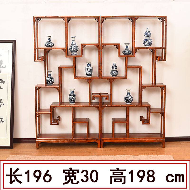 Multi-treasure cabinet Xuanguan tea display office Chinese solid wood bou ancient frame living room compartment imitation ancient furniture putting shelf