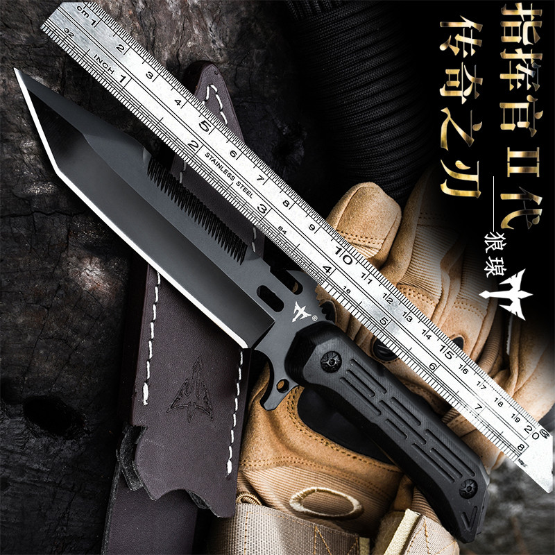 Knives Self-defense Cold weapon Wolf Pocket Knife Military Knife Outdoor Straight Knife Edge Field Survival Tritium Air Knife Carry-on